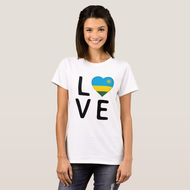 Love - Rwanda Flag T-Shirt (Front Full)