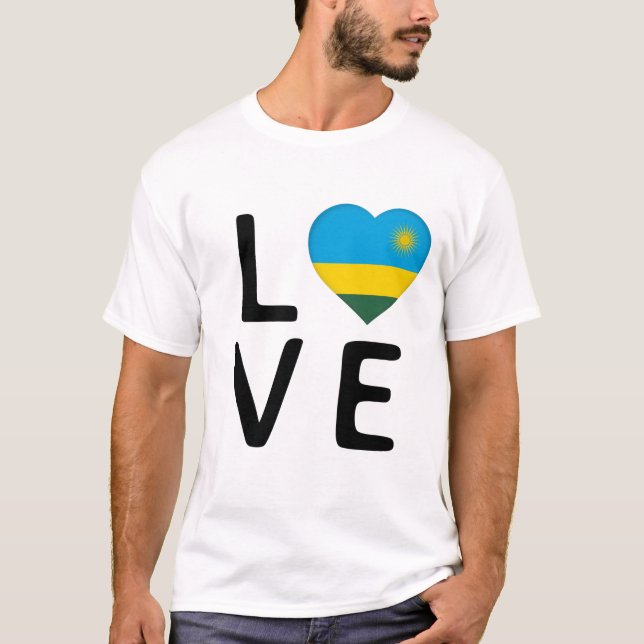 Love - Rwanda Flag T-Shirt (Front)