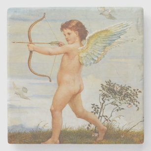 Love’s Flight, Cupid's Arrow by Walter Crane Stone Coaster