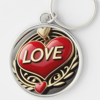 Love’s Little Locks Red Heart Meta lKeychan Key Ring