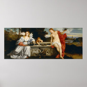 Love Sacred and Profane Love by Titian Cupid Venus Poster