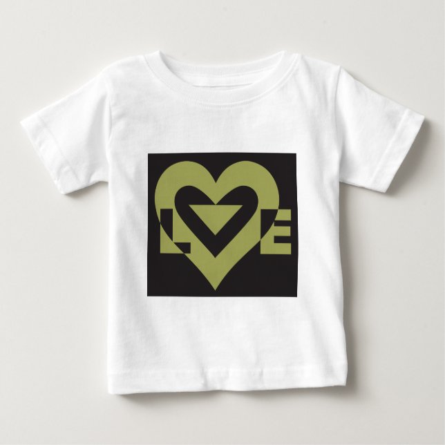Love Sage Green on Black Baby T-Shirt (Front)