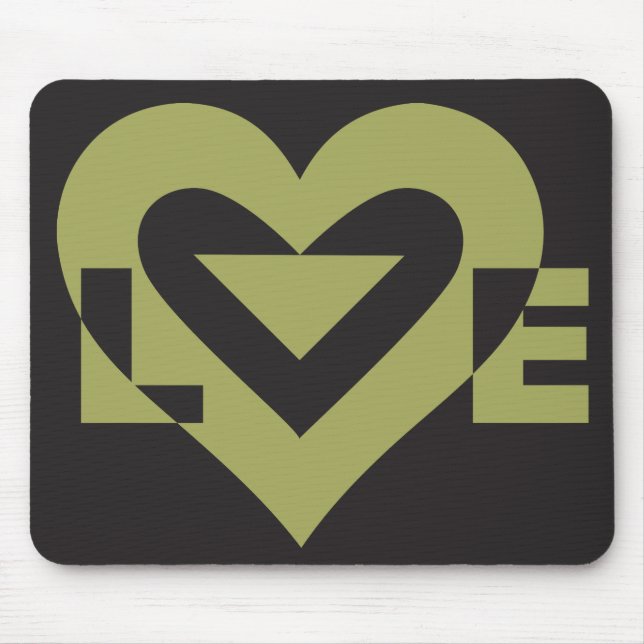 Love Sage Green on Black Mouse Pad (Front)