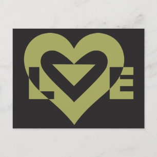 Love Sage Green on Black Postcard