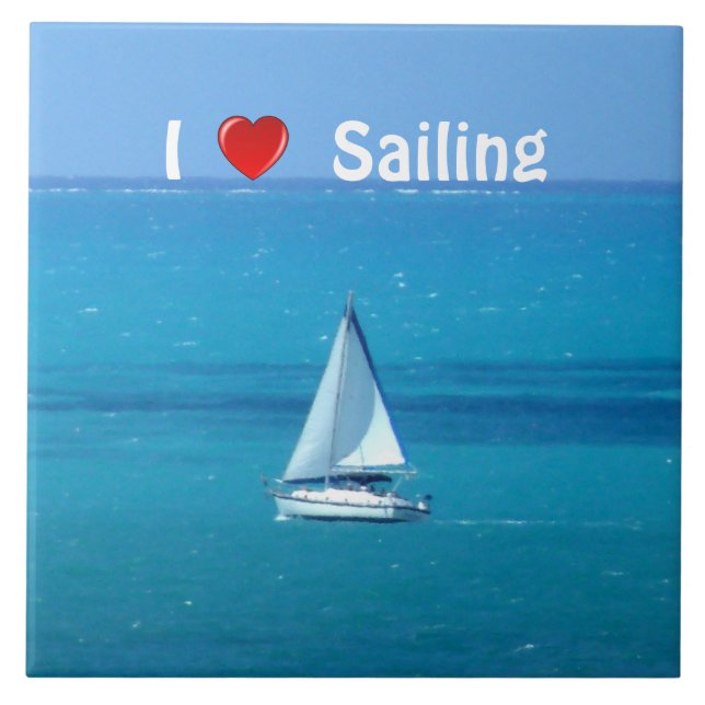 Love Sailing Ceramic Tile (Front)