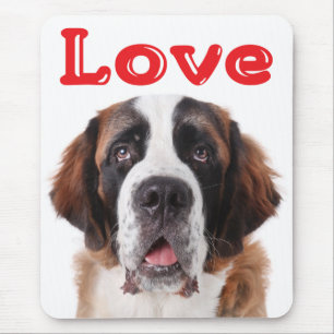 Love Saint Bernard Puppy Dog Mousepad