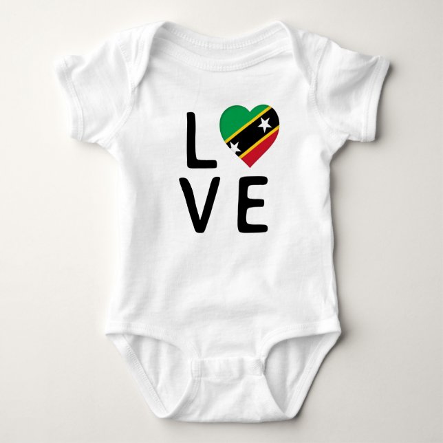 Love - Saint Kitts and Nevis Flag Baby Bodysuit (Front)