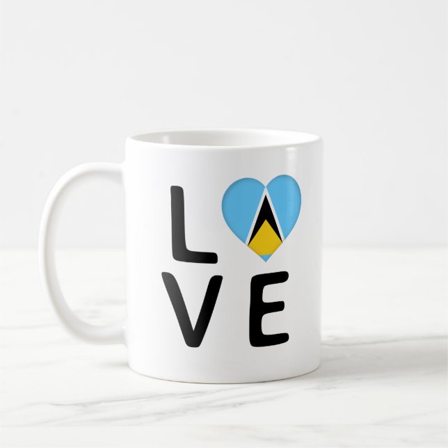 Love - Saint Lucia Flag Coffee Mug (Left)