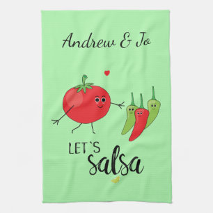 Love Salsa Dancing Humourous Cute Food Slogan Tea Towel