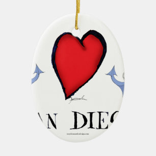 love san diego ceramic ornament