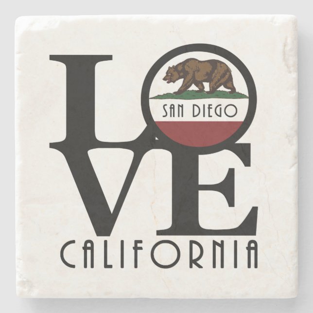 LOVE San Diego Stone Coaster (Front)