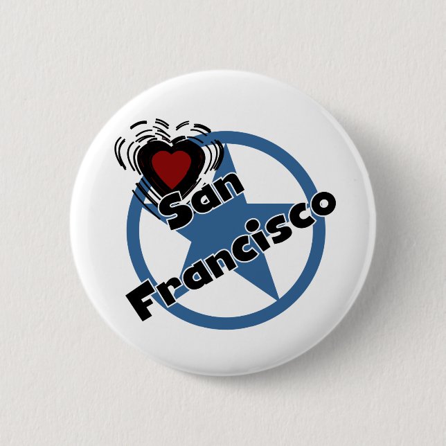 Love San Francisco 6 Cm Round Badge (Front)