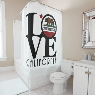LOVE Santa Barbara California Shower Curtain