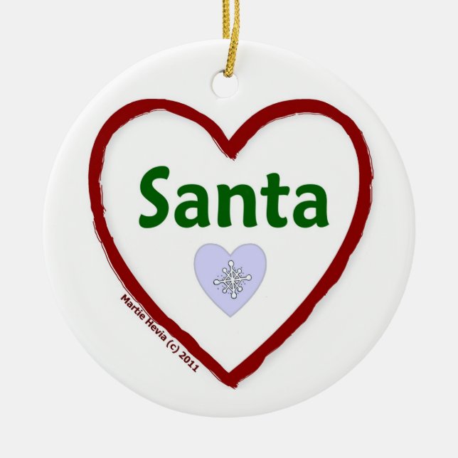 Love Santa Ceramic Tree Decoration (Front)