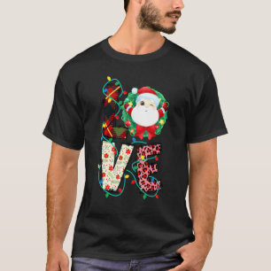 Love Santa Christmas Lights Matching Family Xmas P T-Shirt