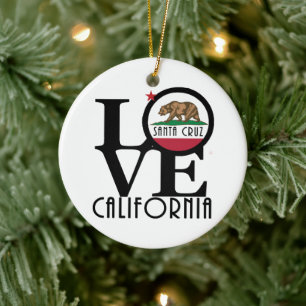 LOVE Santa Cruz Ceramic Ornament