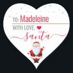 "Love, Santa" Cute Personalised Christmas Gift Heart Sticker<br><div class="desc">A personalised and cute "Love,  Santa" sticker to attach to your Christmas gifts! Change the name for a customised Christmas gift from Santa!</div>