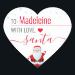 "Love, Santa" Cute Personalised Christmas Gift Heart Sticker<br><div class="desc">A personalised and cute "Love,  Santa" sticker to attach to your Christmas gifts! Change the name for a customised Christmas gift from Santa!</div>