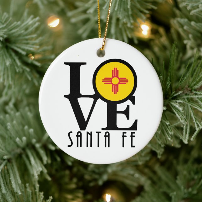 LOVE Santa Fe Ceramic Ornament (Tree)