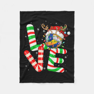 Love Santa Reindeer Volleyball Ball Tools Colourfu Fleece Blanket