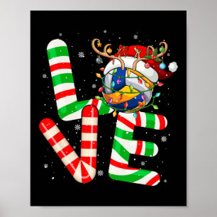 Love Santa Reindeer Volleyball Ball Tools Colourfu Poster