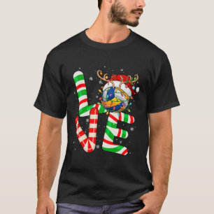 Love Santa Reindeer Volleyball Ball Tools Colourfu T-Shirt