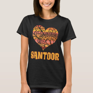 Love Santoor Orange Mandala Heart Indian Music T-Shirt