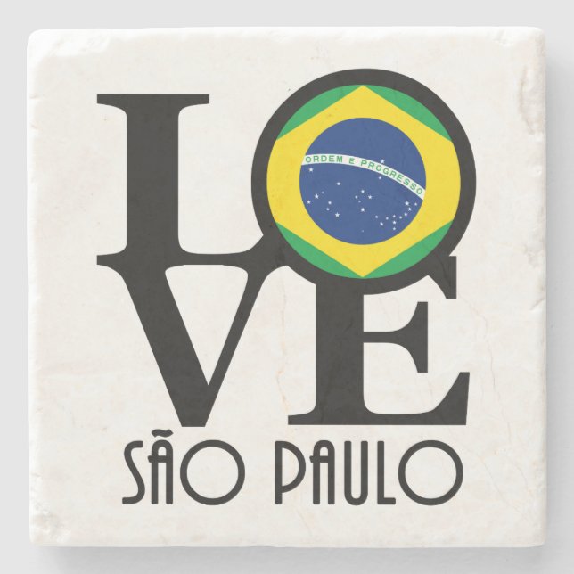 LOVE Sao Paulo Stone Coaster (Front)