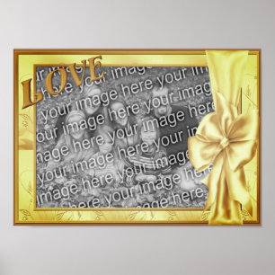 Love Satin Bow Frame Add Your Photo  Poster