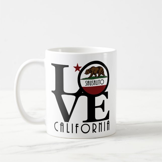 LOVE Sausalito CA 11oz Coffee Mug (Left)