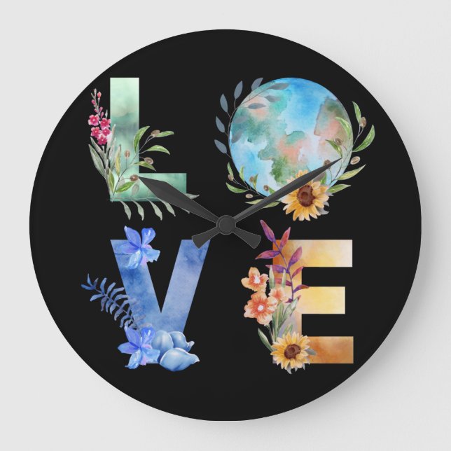 LOVE SAVE OUR PLANET LARGE CLOCK (Front)