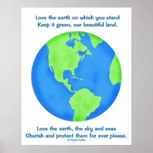 Love, Save, Protect the Earth Forever Poem and Art Poster