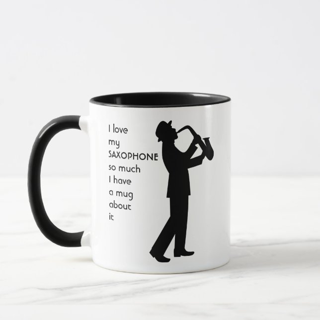 Love SAXOPHONE  so much I  So Much Fun Quote Mug (Left)