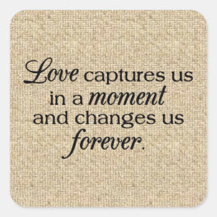 Love saying quote burlap design stickers
