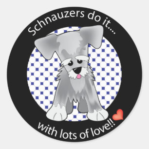 Love Schnauzer Classic Round Sticker