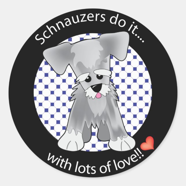 Love Schnauzer Classic Round Sticker (Front)