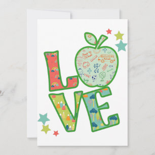 Love School Apple, Drawn Back to School Thank You Card