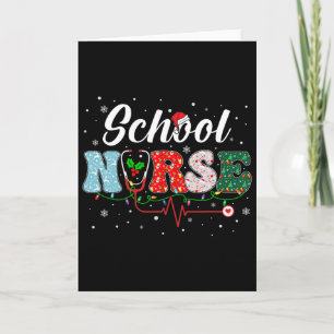 Love School Nurse Life Snowman Christmas Nurse Xma Card