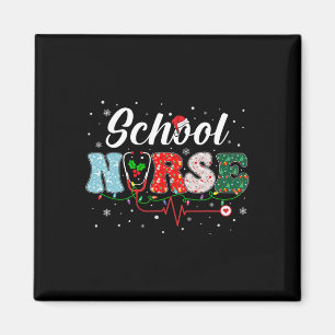 Love School Nurse Life Snowman Christmas Nurse Xma Magnet