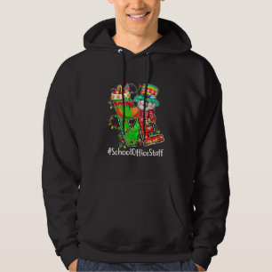 LOVE School Office Staff Snowman Santa Hat Christm Hoodie