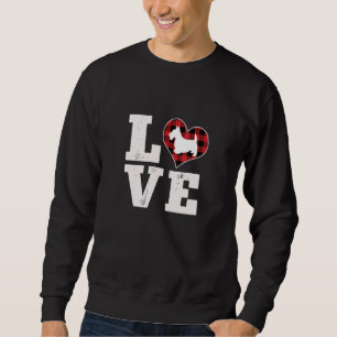 Love Scottie Dog Lover Gifts Buffalo Plaid Valenti Sweatshirt