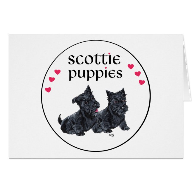 Love Scottie Puppies Valentine (Front Horizontal)