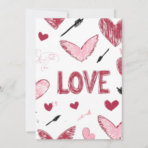 Love Scribble Happy Valentine's Typography Quote Holiday Card