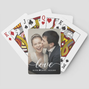Love script Custom Photo Wedding favours Playing Cards