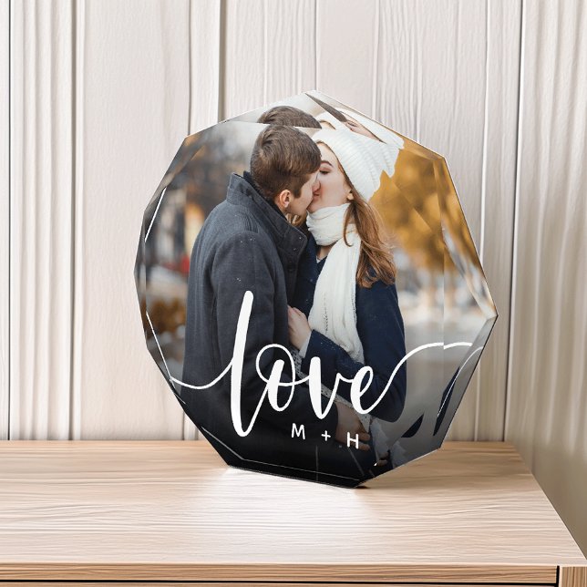 Love Script Overlay Couples Personalised Photo Block (Creator Uploaded)