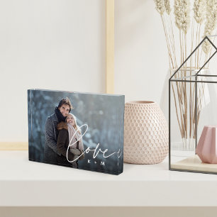 Love Script Overlay Personalised Couples Photo Block