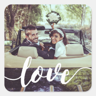 Love Script Overlay Photo Square Sticker