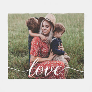 "Love" Script Personalised Family Photo Blanket