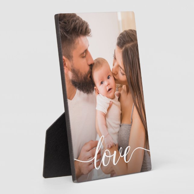 Love Script Personalised Family Photo Plaque (Side)