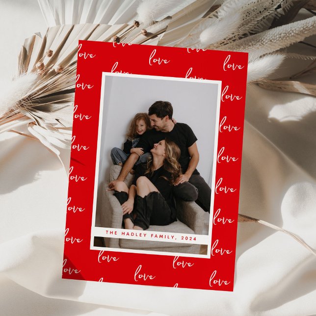 Love Script Photo Valentines Holiday Card (Creator Uploaded)